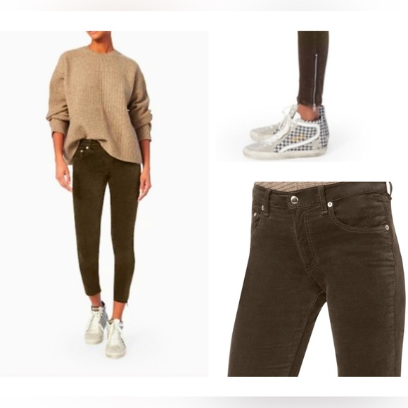 🆕 RAG & BONE 10 Inch Capri in Velvet Olive - Picture 1 of 14
